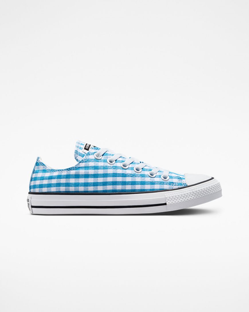 Zapatillas Bajas Converse Chuck Taylor All Star Gingham Mujer Azules Blancas Negras | PE PEW024